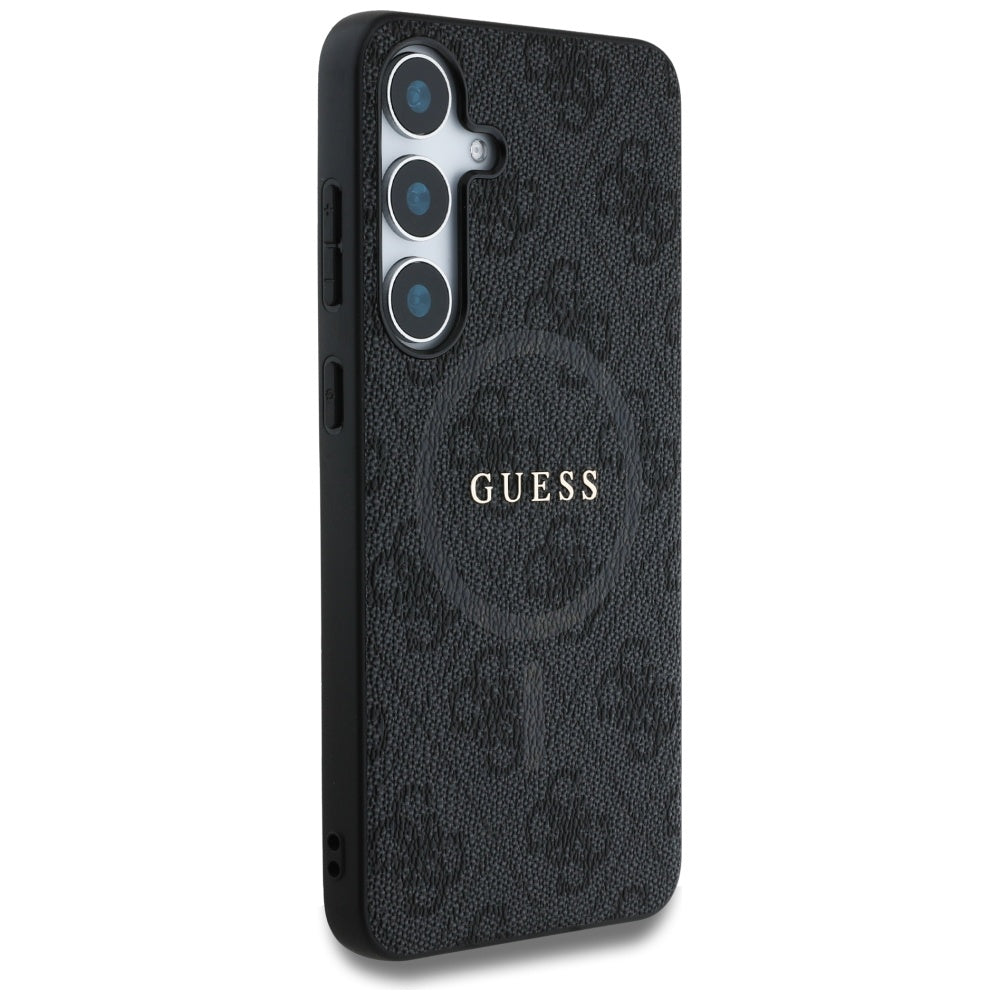 Custodia MagSafe per Samsung Galaxy S25 S931, Guess, 4G Ring Classic Logo, Nera