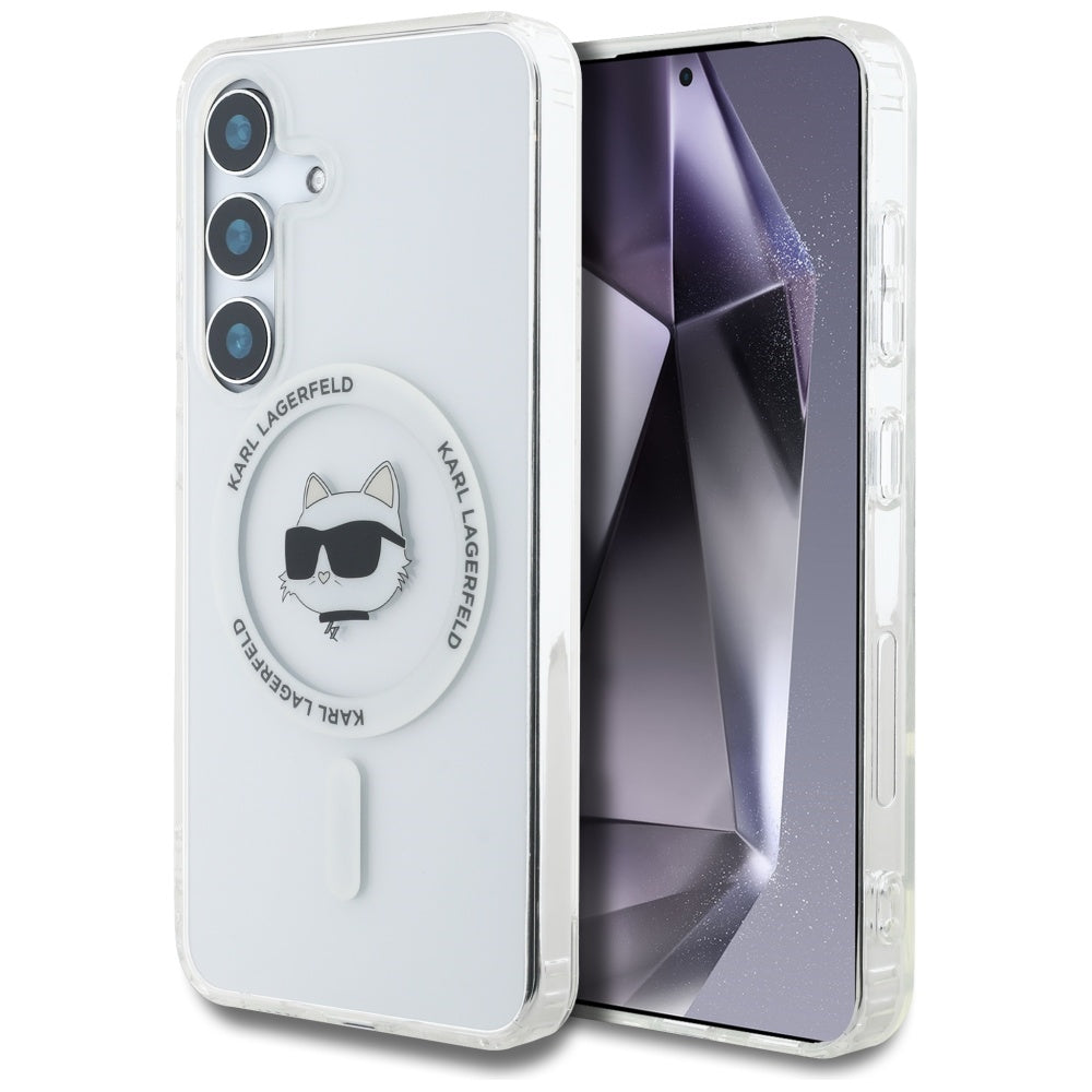 Custodia MagSafe per Samsung Galaxy S25 S931, Karl Lagerfeld, IML Choupette's Head, Bianca