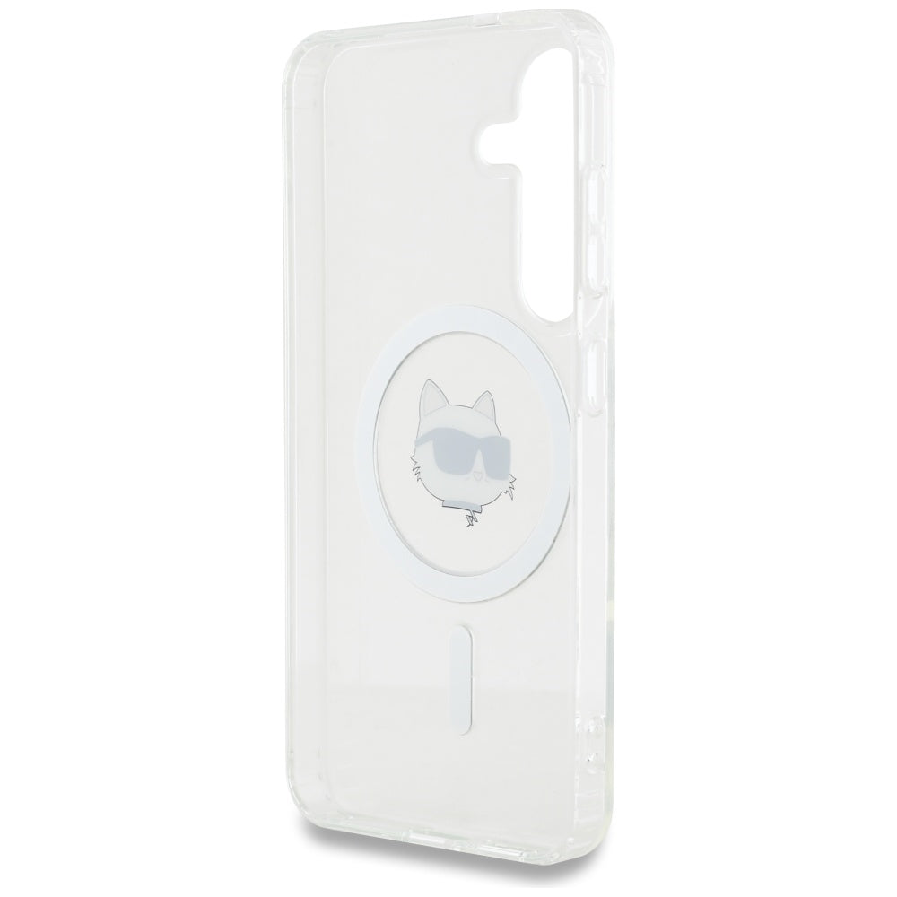 Custodia MagSafe per Samsung Galaxy S25 S931, Karl Lagerfeld, IML Choupette's Head, Bianca