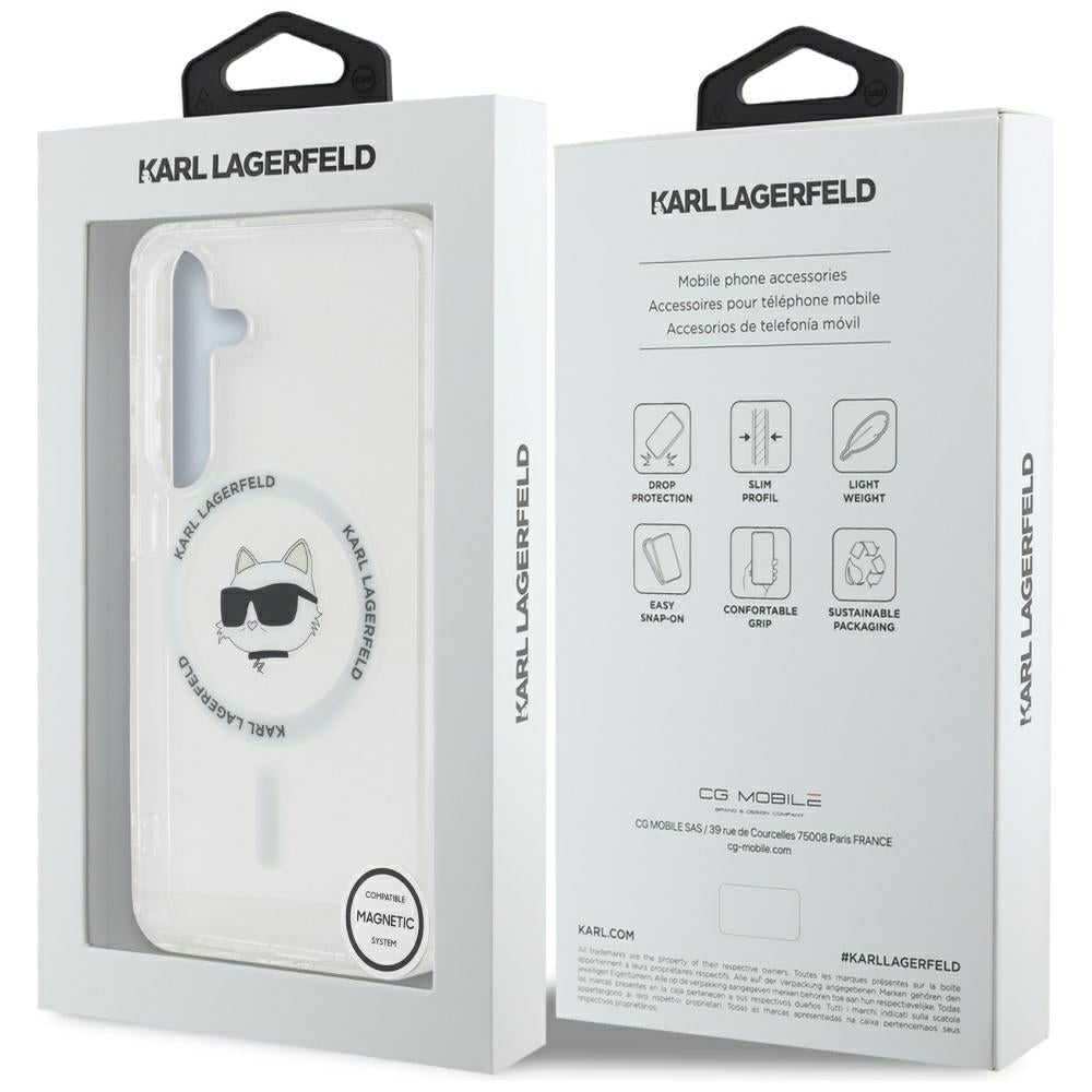 Custodia MagSafe per Samsung Galaxy S25 S931, Karl Lagerfeld, IML Choupette's Head, Bianca