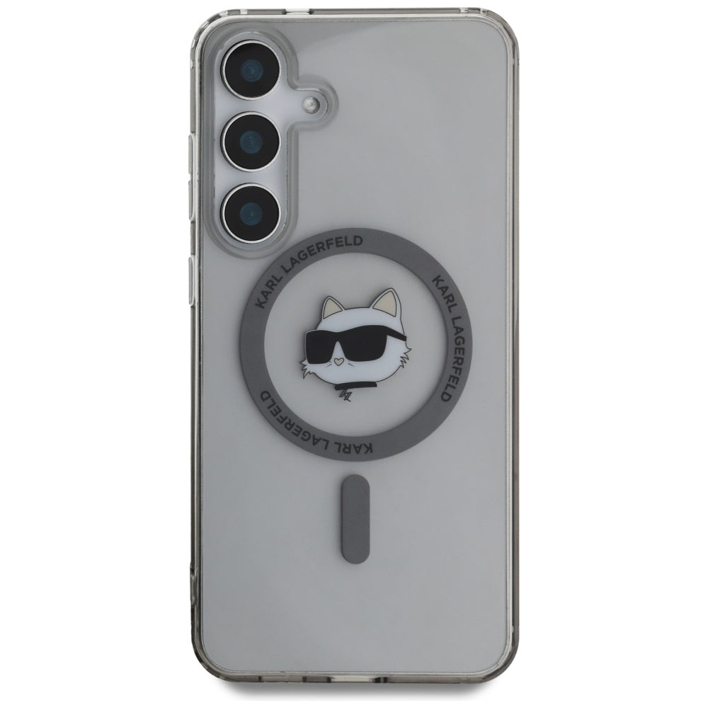 Custodia MagSafe per Samsung Galaxy S25 S931, Karl Lagerfeld, IML Choupette's Head, Nera