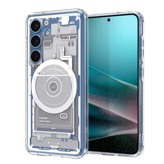 Custodia MagSafe per Samsung Galaxy S25 S931, Spigen, Ultra Hybrid Zero One, Bianca ACS09004