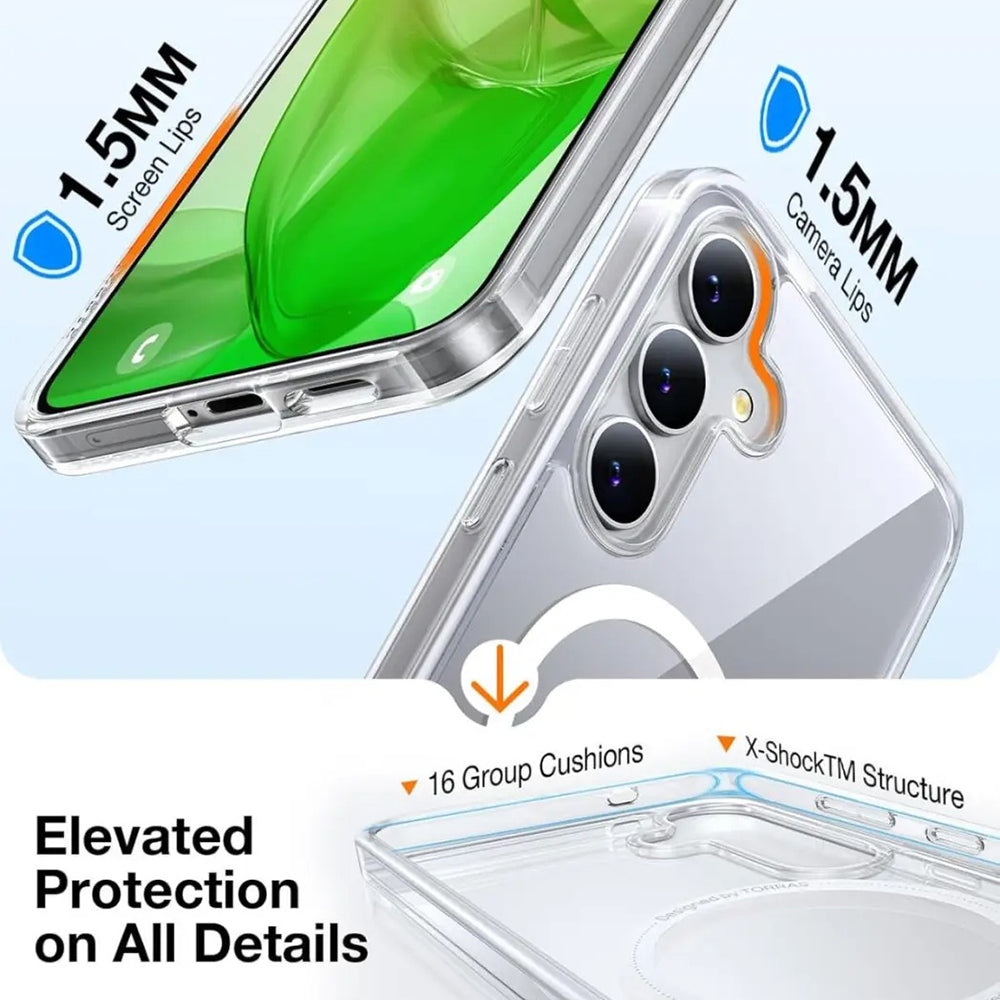 Custodia MagSafe per Samsung Galaxy S25 S931, Torras, Guardian, Trasparente