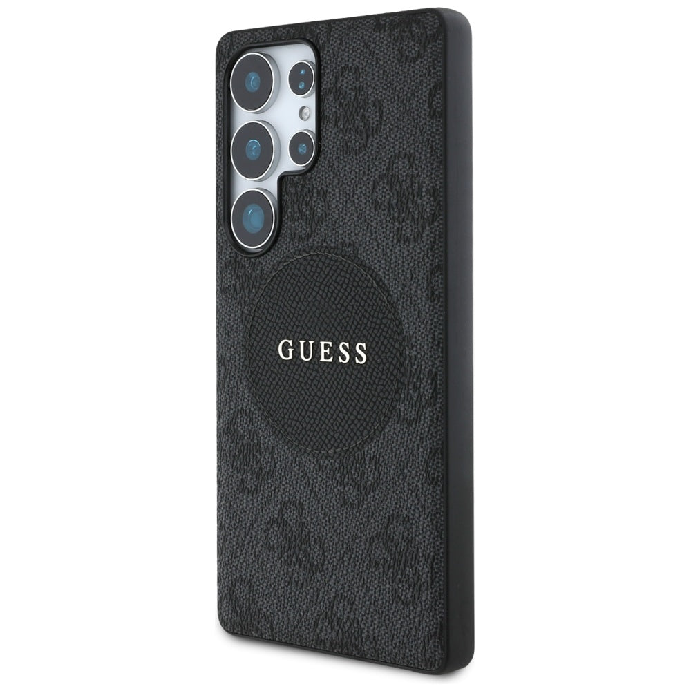 Custodia MagSafe per Samsung Galaxy S25 Ultra S938, Guess, 4G Circle Classic Logo, Nera