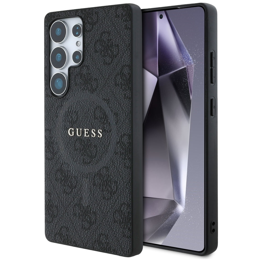 Custodia MagSafe per Samsung Galaxy S25 Ultra S938, Guess, 4G Ring Classic Logo, Nera