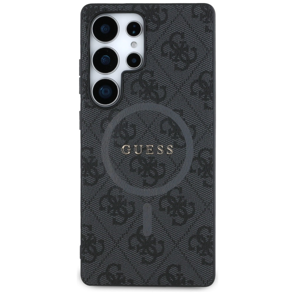 Custodia MagSafe per Samsung Galaxy S25 Ultra S938, Guess, 4G Ring Classic Logo, Nera