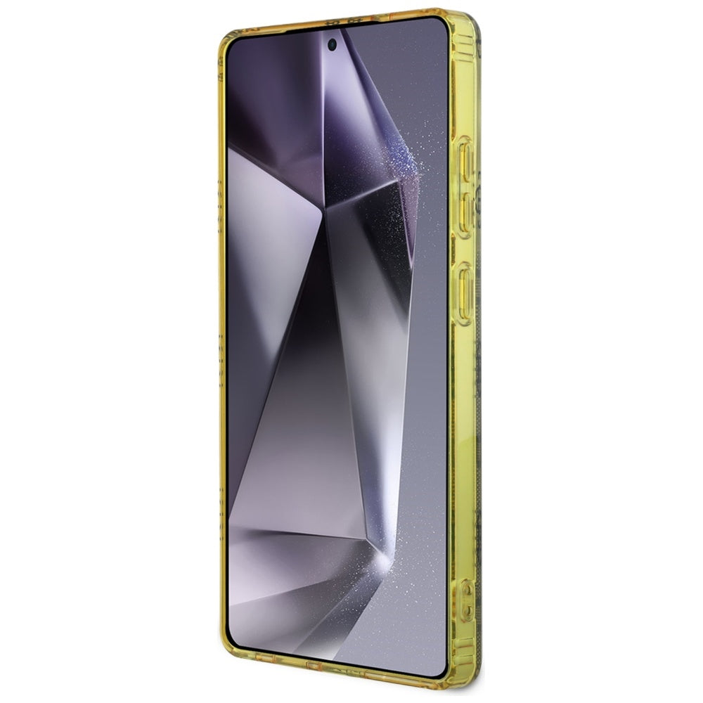 Custodia MagSafe per Samsung Galaxy S25 Ultra S938, Guess, IML Peony su sfondo 4G, Marrone