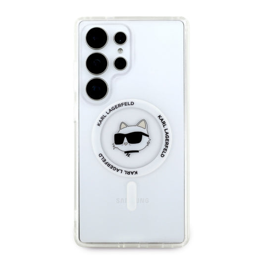 Custodia MagSafe per Samsung Galaxy S25 Ultra S938, Karl Lagerfeld, IML Choupette's Head, Bianca.