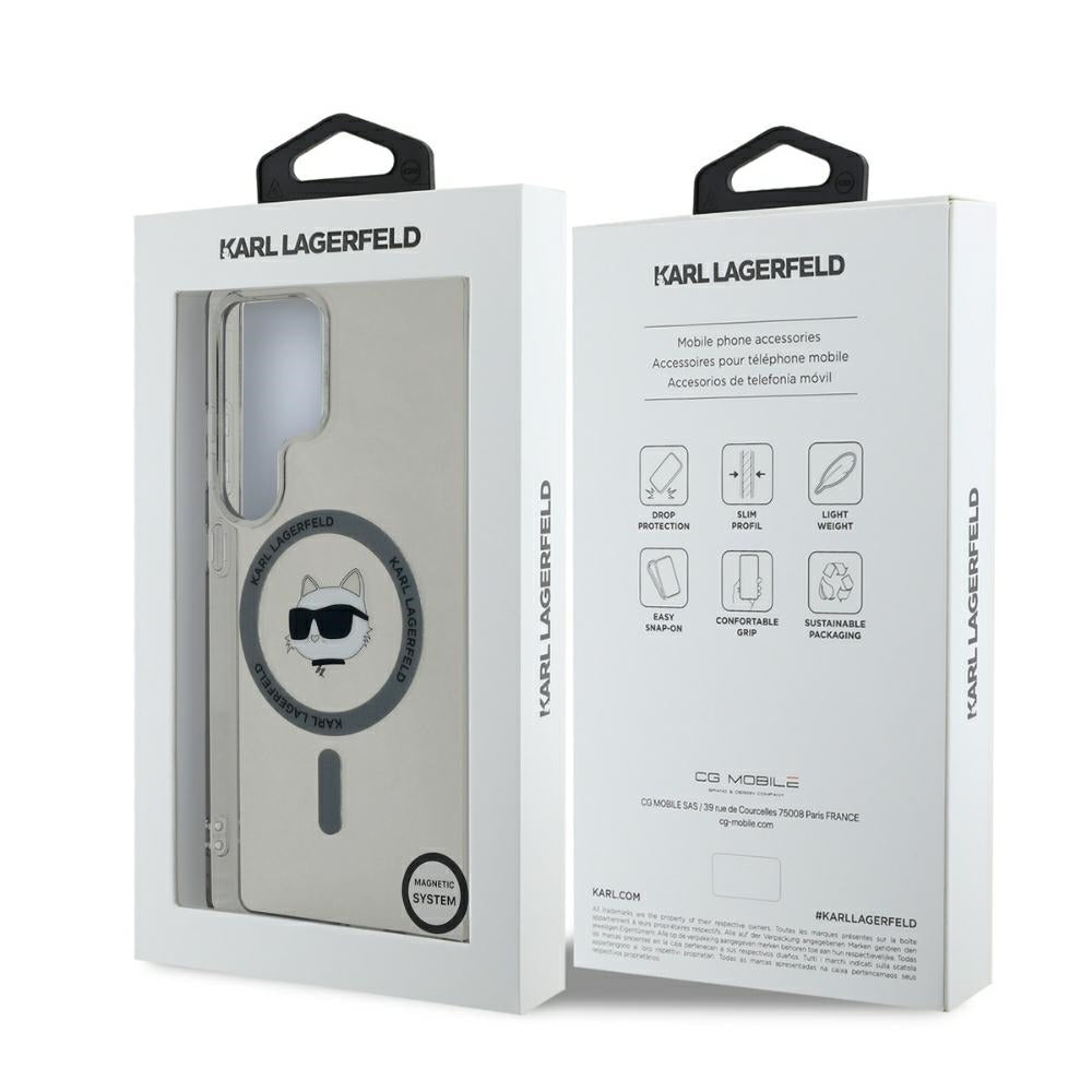 Custodia MagSafe per Samsung Galaxy S25 Ultra S938, Karl Lagerfeld, IML Choupette's Head, Nera