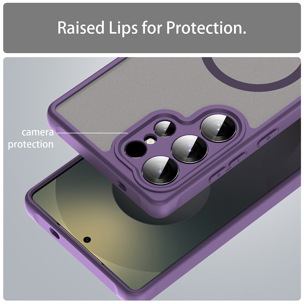 Custodia MagSafe per Samsung Galaxy S25 Ultra S938, Techsuit, HaloFrost II, Viola