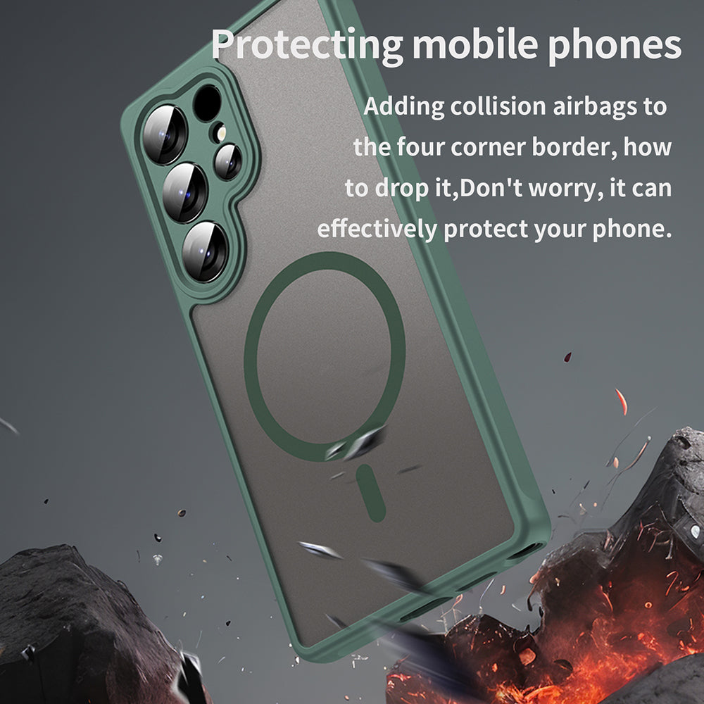 Custodia MagSafe per Samsung Galaxy S25 Ultra S938, Techsuit, HaloFrost II, Verde