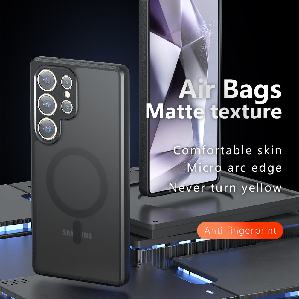 Custodia MagSafe per Samsung Galaxy S25 Ultra S938, Techsuit, PureFrost, Nero Satinato