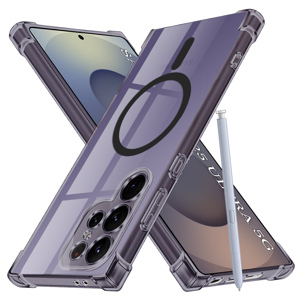 Custodia MagSafe per Samsung Galaxy S25 Ultra S938, Techsuit, Shockproof Clear, Fumo