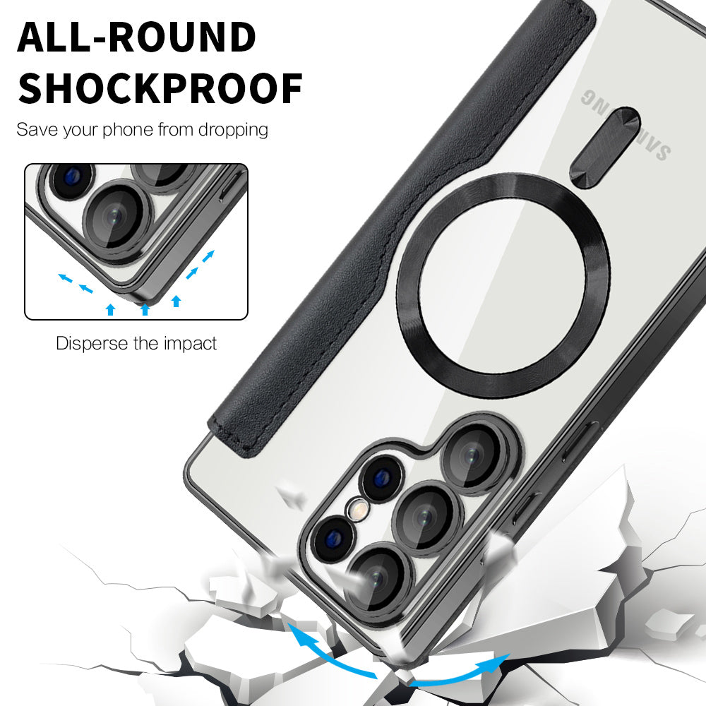 Custodia MagSafe per Samsung Galaxy S25 Ultra S938, Techsuit, SmartMag Book, Nera