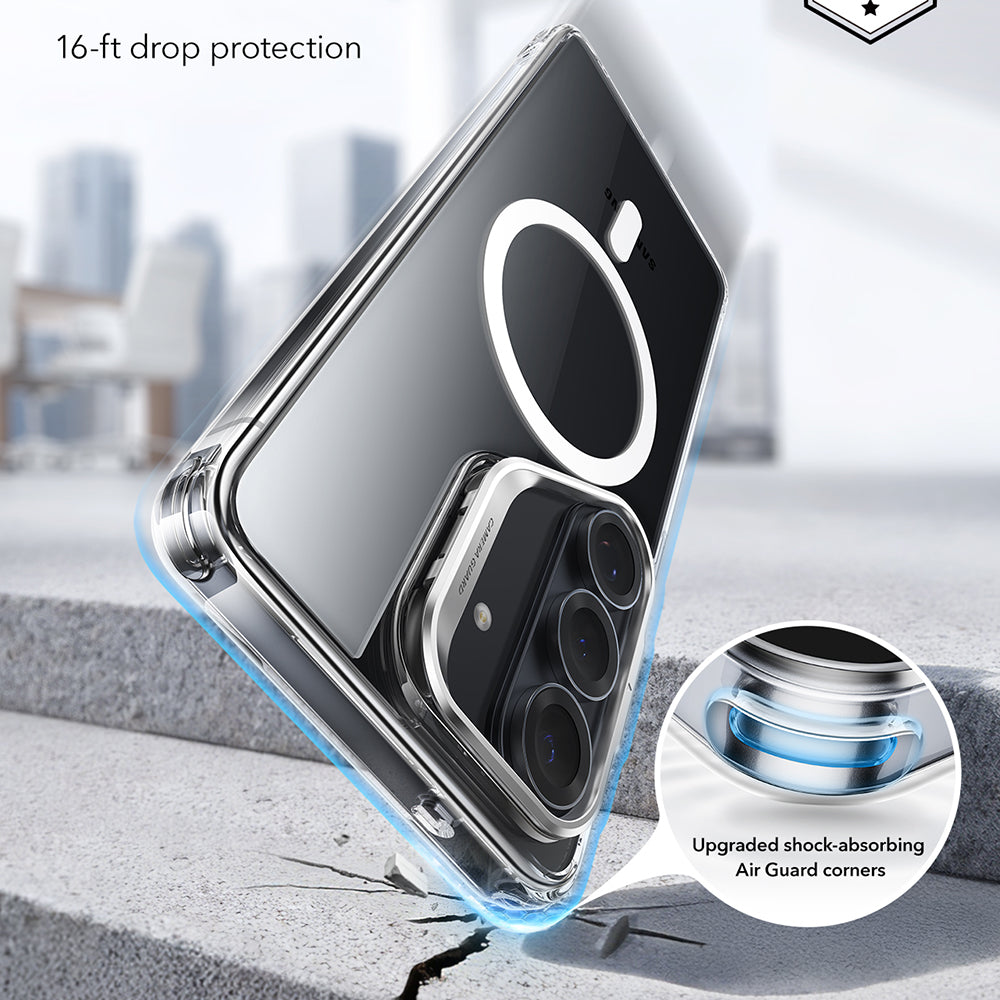 Custodia MagSafe per Samsung Galaxy S26 S942, ESR, Classic Hybrid Kickstand, Trasparente