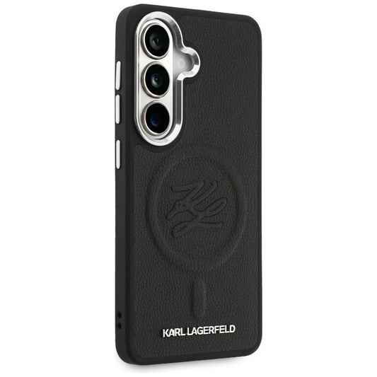 Custodia MagSafe per Samsung Galaxy S26 Plus S947, Karl Lagerfeld, Initial Logo Debossed, Nera