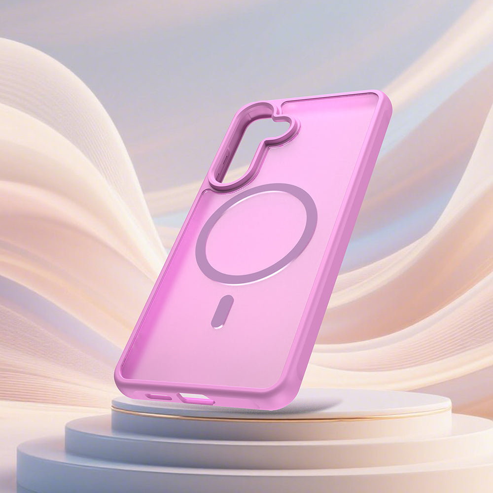 Custodia MagSafe per Samsung Galaxy S26 Plus S947, Techsuit, HaloFrost II, Rosa