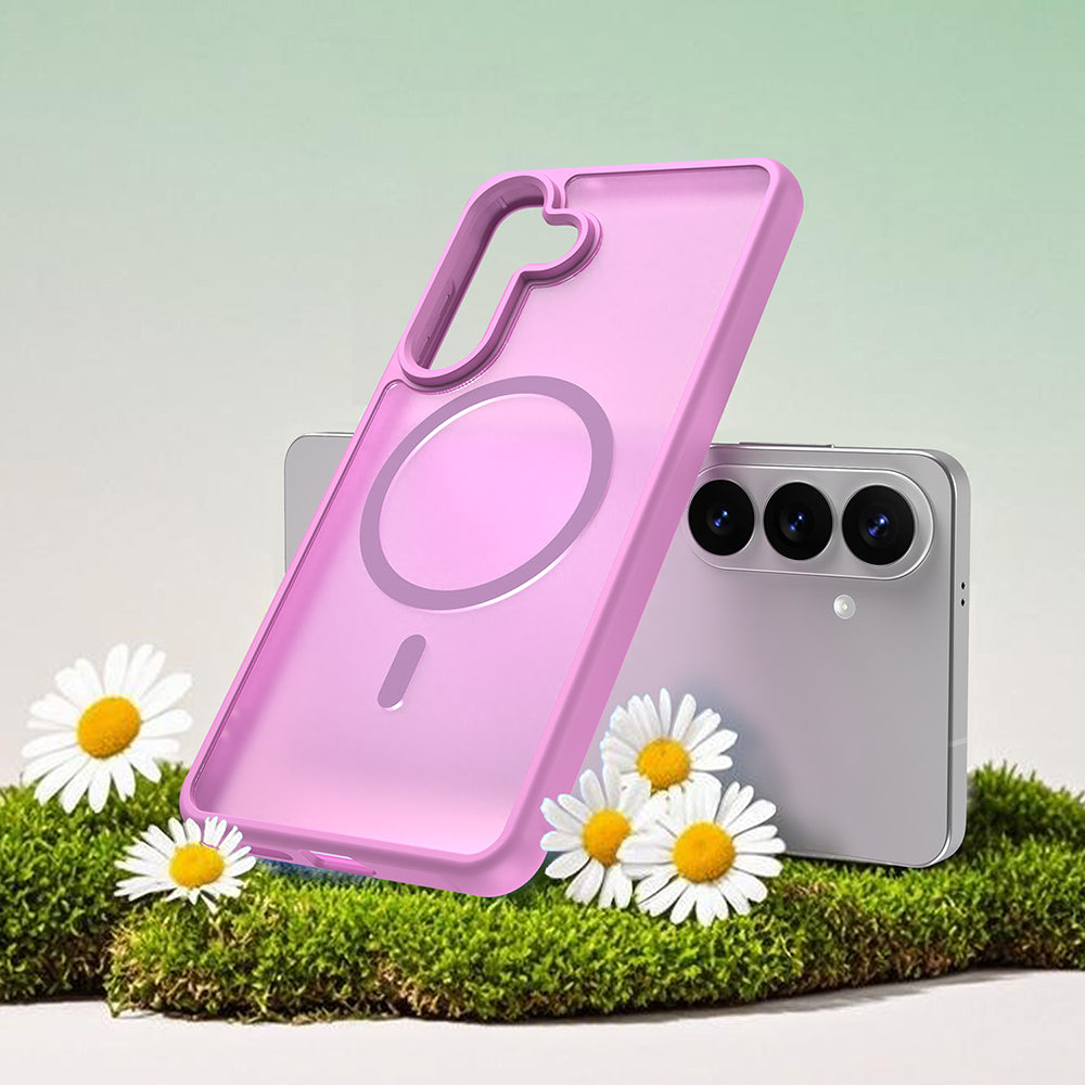 Custodia MagSafe per Samsung Galaxy S26 Plus S947, Techsuit, HaloFrost II, Rosa