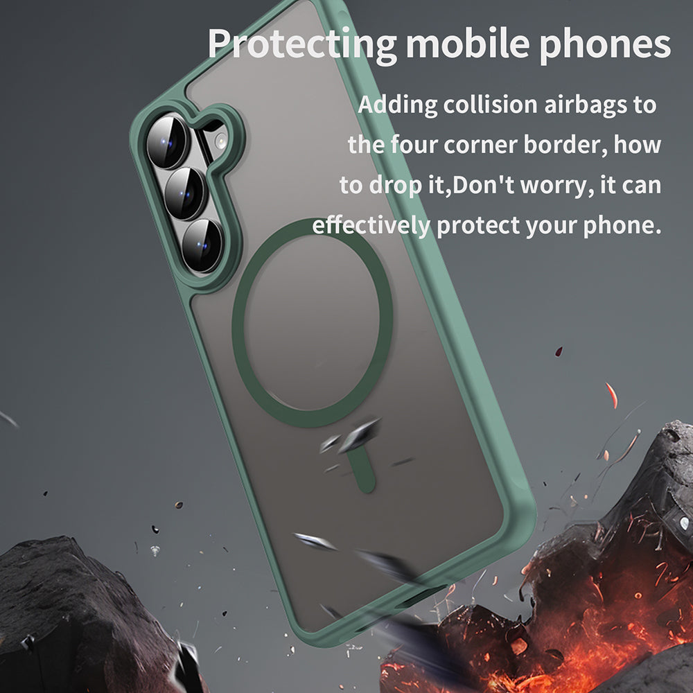 Custodia MagSafe per Samsung Galaxy S26 Plus S947, Techsuit, HaloFrost II, Verde