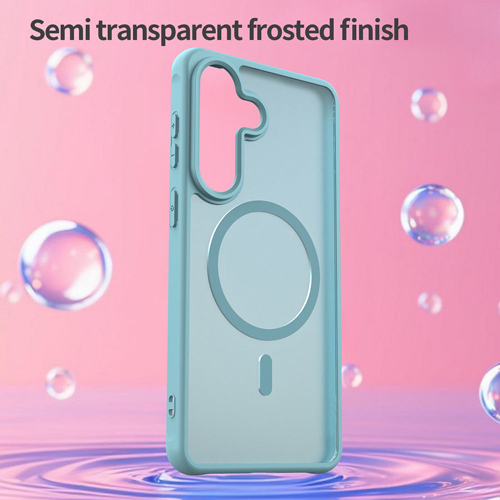 Custodia MagSafe per Samsung Galaxy S26 Plus S947, Techsuit, HaloFrost II, Verde Chiaro