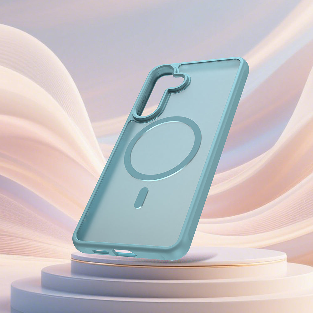 Custodia MagSafe per Samsung Galaxy S26 Plus S947, Techsuit, HaloFrost II, Verde Chiaro