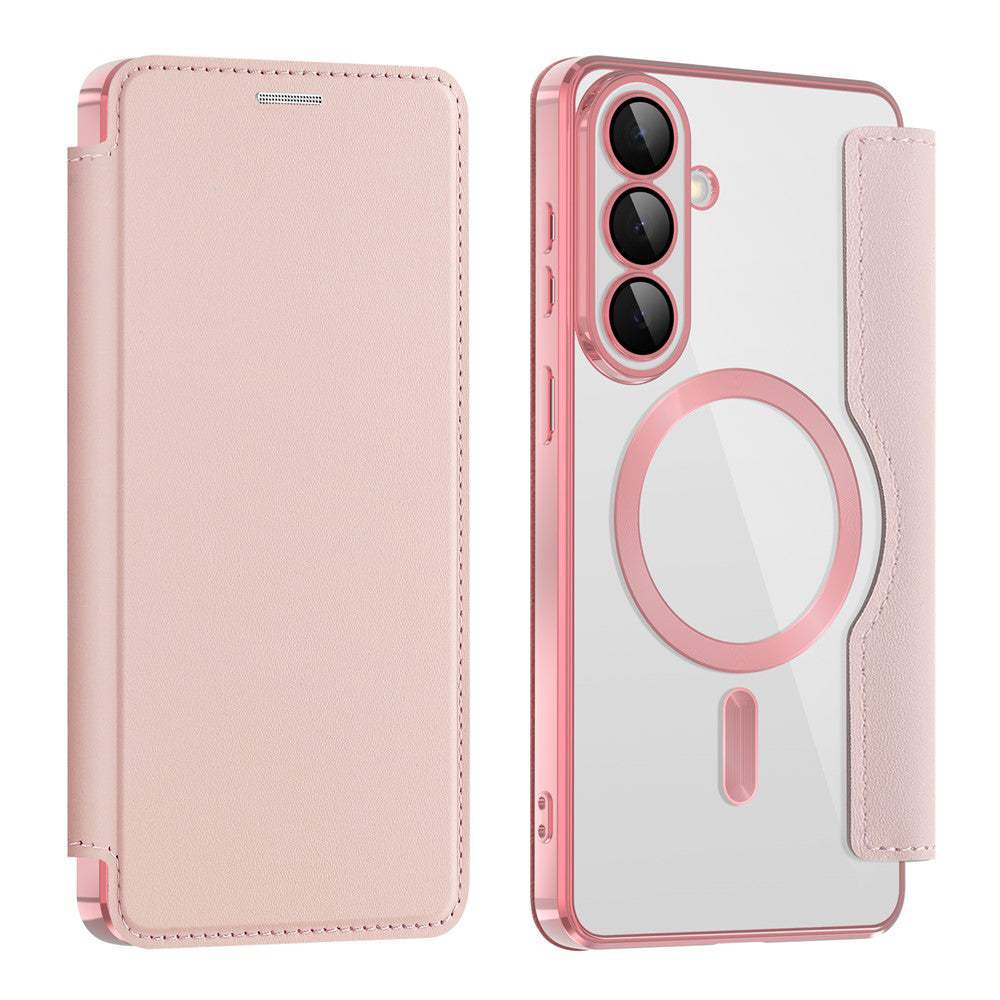 Custodia MagSafe per Samsung Galaxy S26 Plus S947, Techsuit, SmartMag Book, Rosa