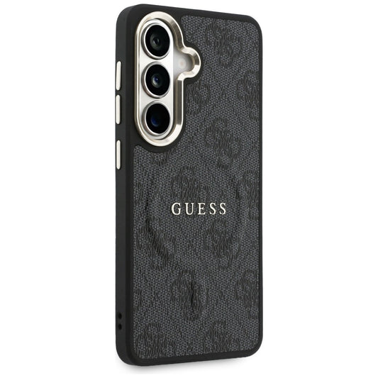 Custodia MagSafe per Samsung Galaxy S26 S942, Guess, 4G Embossed Ring, Nera