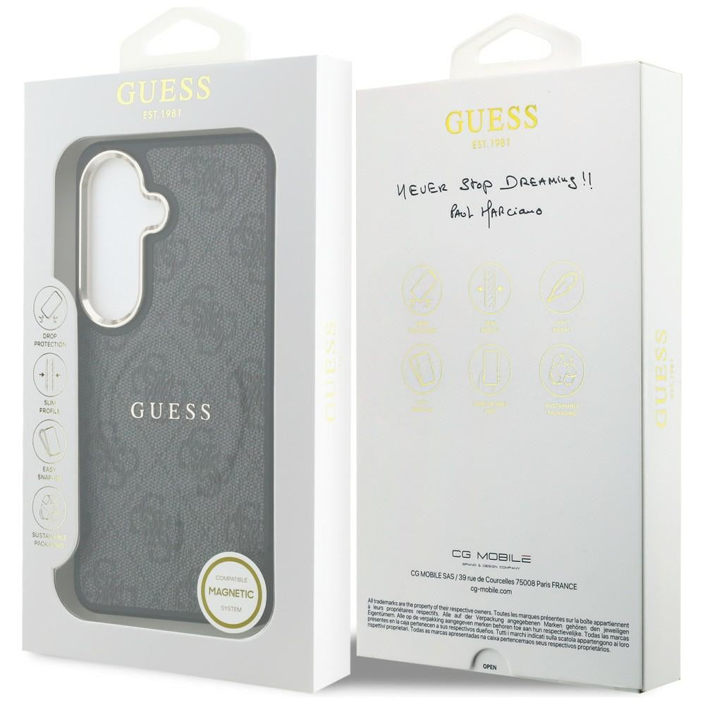 Custodia MagSafe per Samsung Galaxy S26 S942, Guess, 4G Embossed Ring, Nera