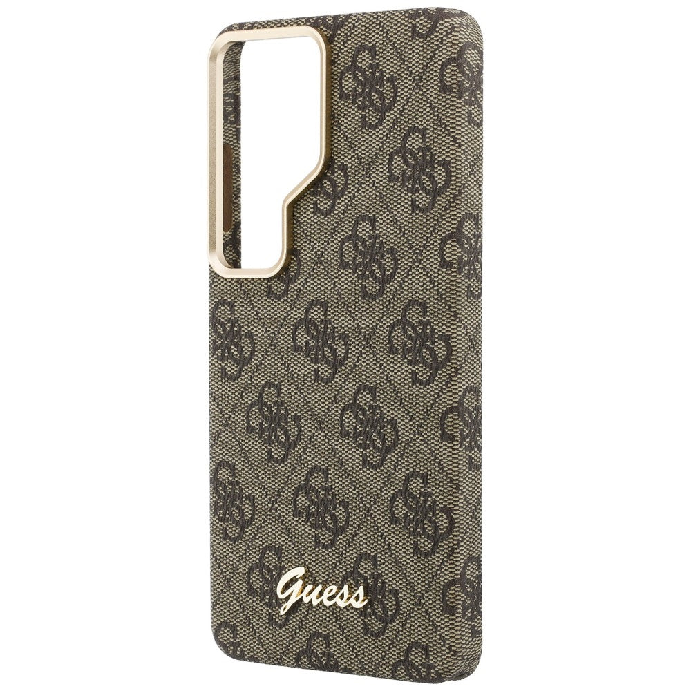 Custodia MagSafe per Samsung Galaxy S26 S942, Guess, 4G Script Logo, Marrone