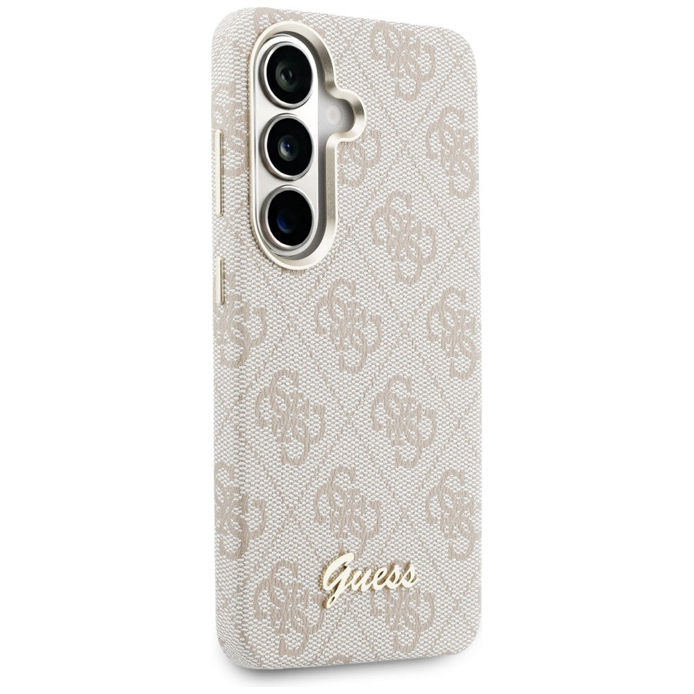 Custodia MagSafe per Samsung Galaxy S26 S942, Guess, 4G Script Logo, Rosa