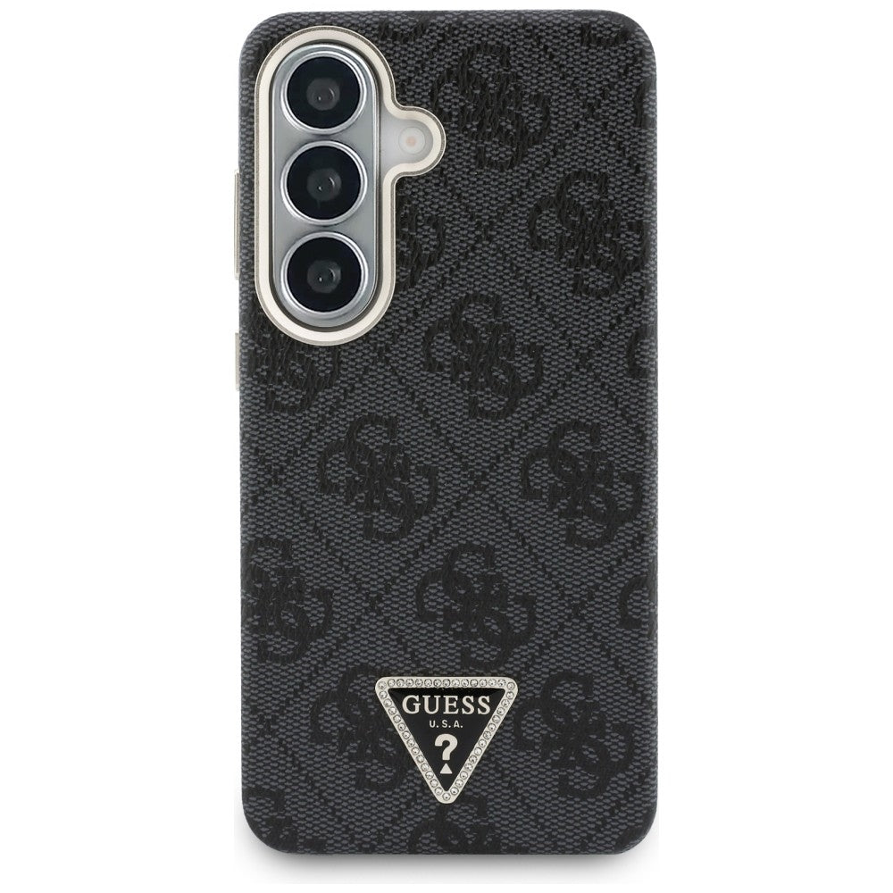 Custodia MagSafe per Samsung Galaxy S26 S942, Guess, Logo Triangolo 4G, Nera