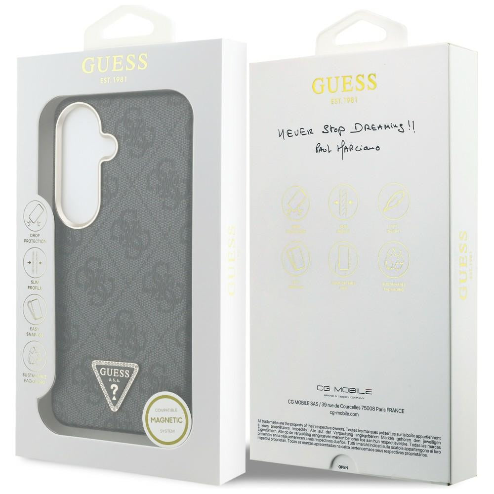 Custodia MagSafe per Samsung Galaxy S26 S942, Guess, Logo Triangolo 4G, Nera