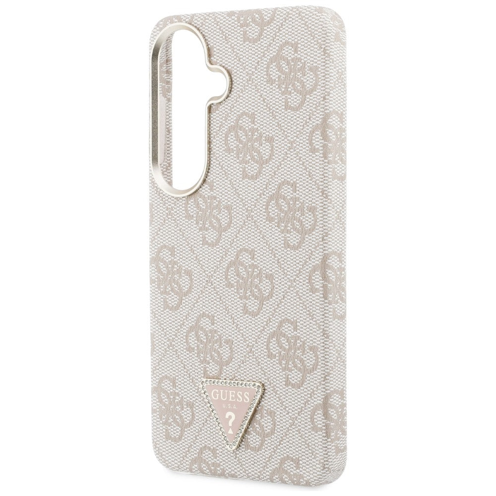 Custodia MagSafe per Samsung Galaxy S26 S942, Guess, Logo Triangolo 4G, Rosa