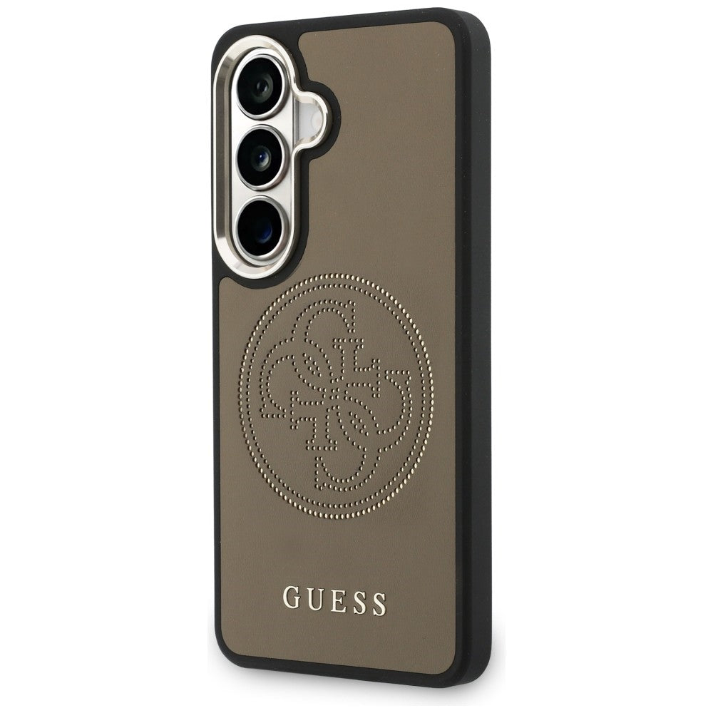 Custodia MagSafe per Samsung Galaxy S26 S942, Guess, Logo Perforato, Marrone