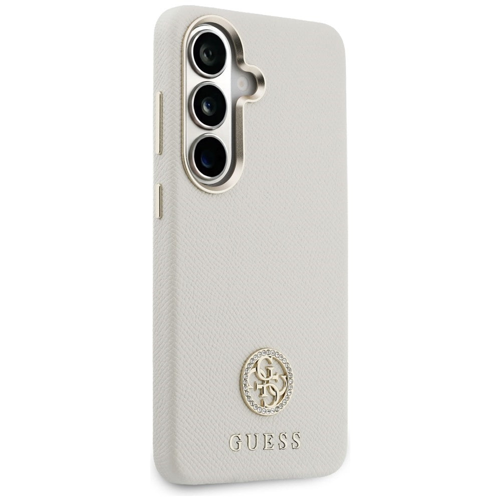 Custodia MagSafe per Samsung Galaxy S26 S942, Guess, Rhinestone Round Logo, Beige