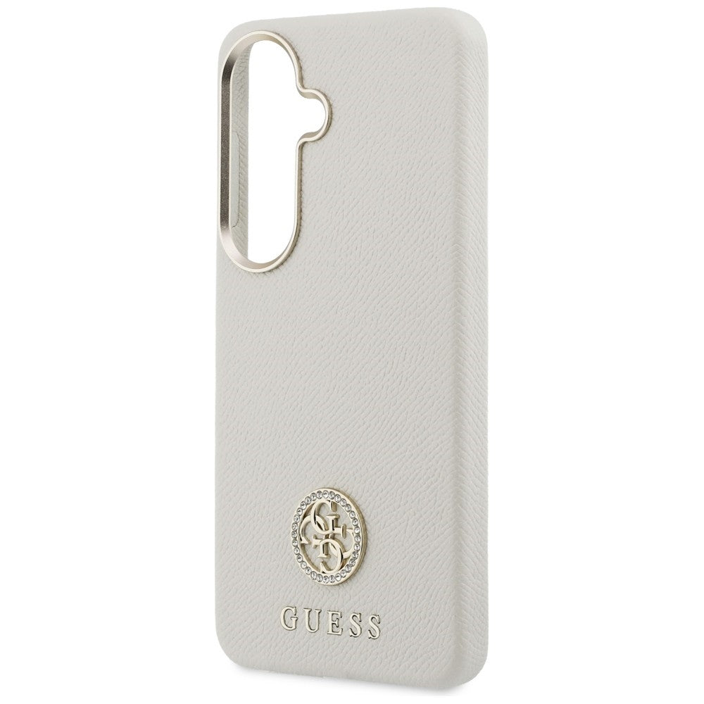 Custodia MagSafe per Samsung Galaxy S26 S942, Guess, Rhinestone Round Logo, Beige