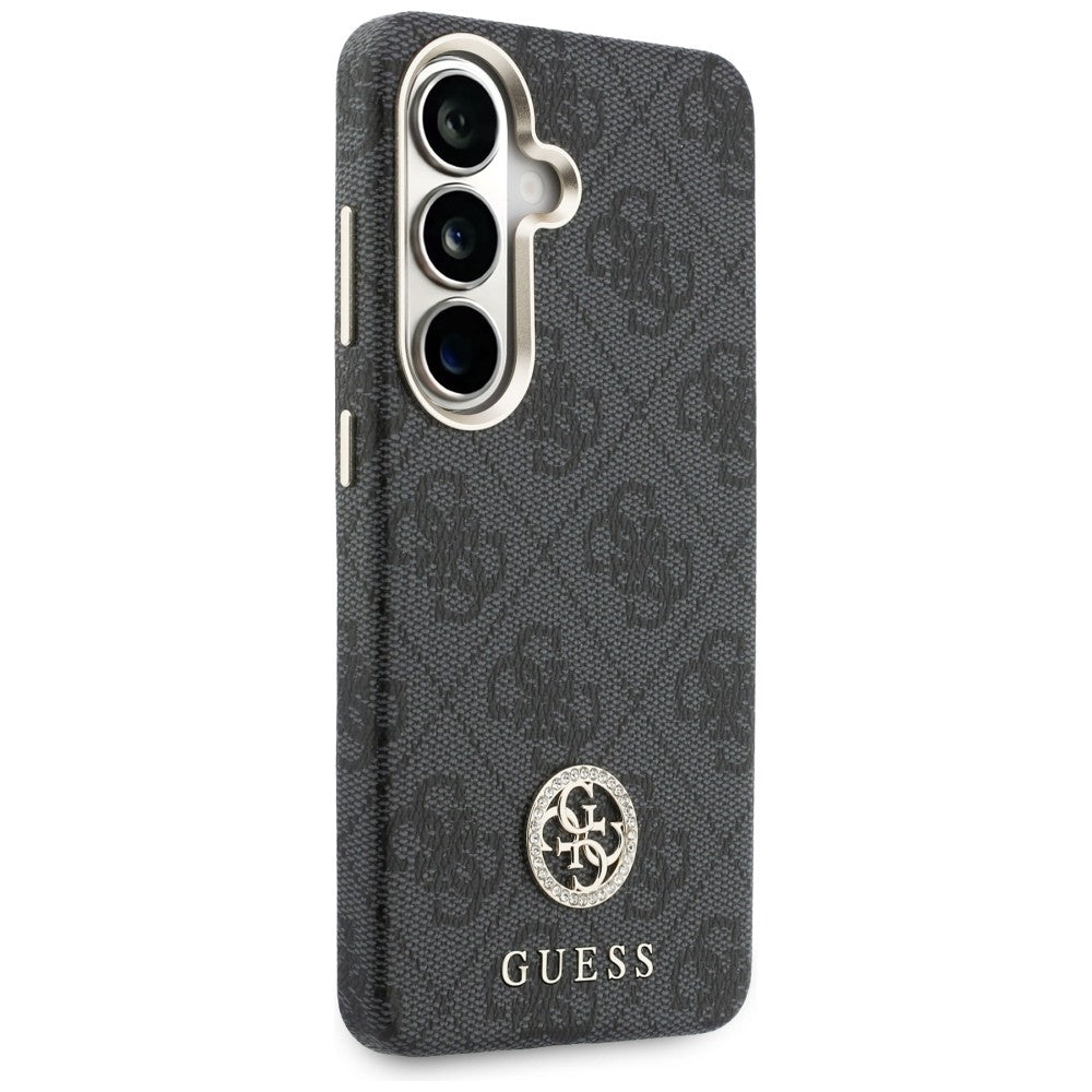 Custodia MagSafe per Samsung Galaxy S26 S942, Guess, Rhinestone Round Logo, Nera