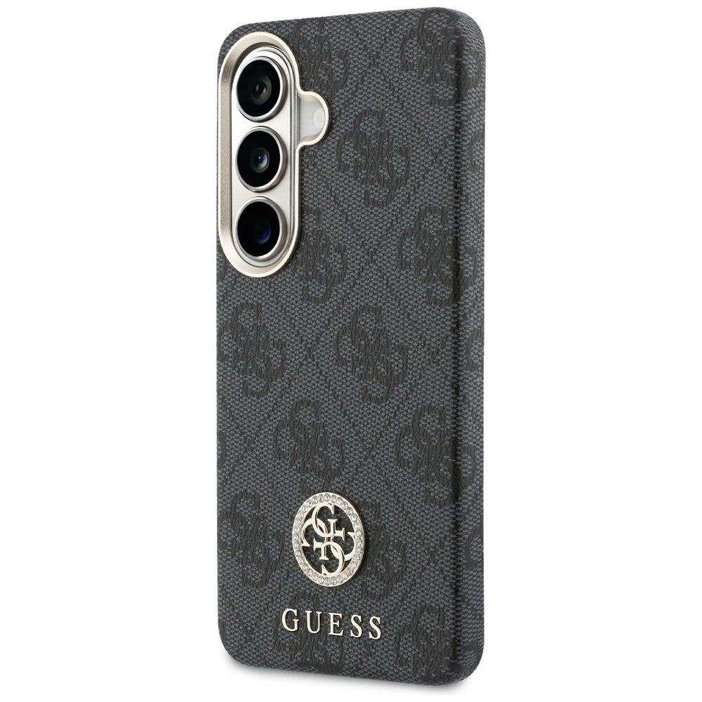 Custodia MagSafe per Samsung Galaxy S26 S942, Guess, Rhinestone Round Logo, Nera