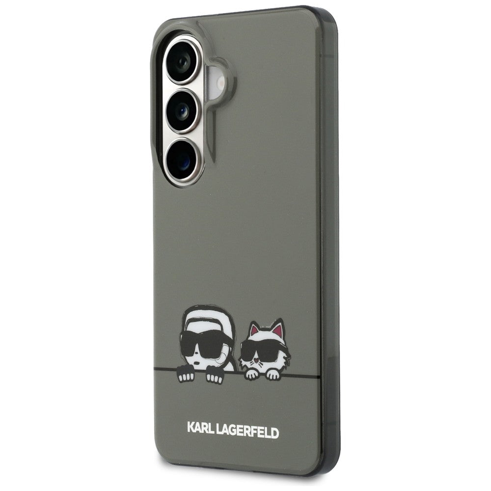 Custodia MagSafe per Samsung Galaxy S26 S942, Karl Lagerfeld, IML Karl & Choupette Peekaboo Logo, Nera