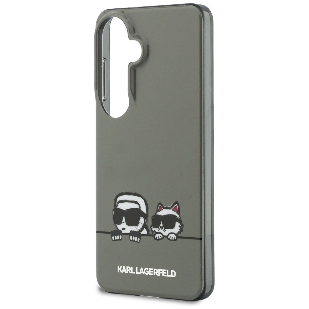 Custodia MagSafe per Samsung Galaxy S26 S942, Karl Lagerfeld, IML Karl & Choupette Peekaboo Logo, Nera
