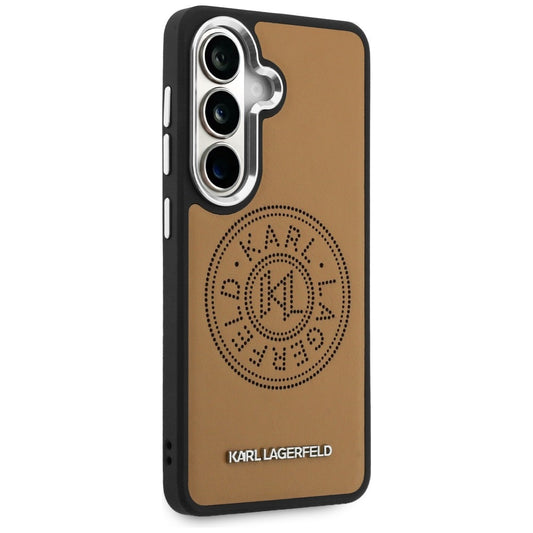 Custodia MagSafe per Samsung Galaxy S26 S942, Karl Lagerfeld, Karl Round Point Logo, Marrone