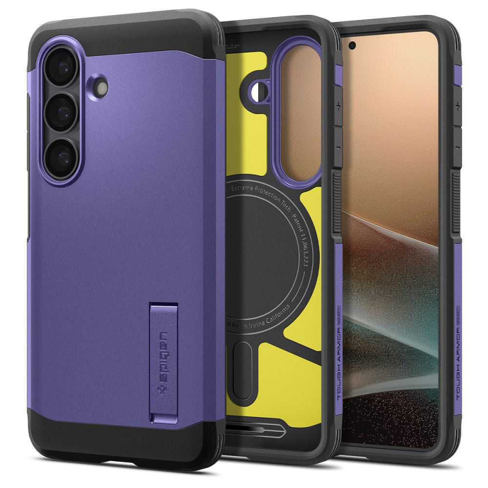 Custodia MagSafe per Samsung Galaxy S26 S942, Spigen, Tough Armor, Viola ACS11221