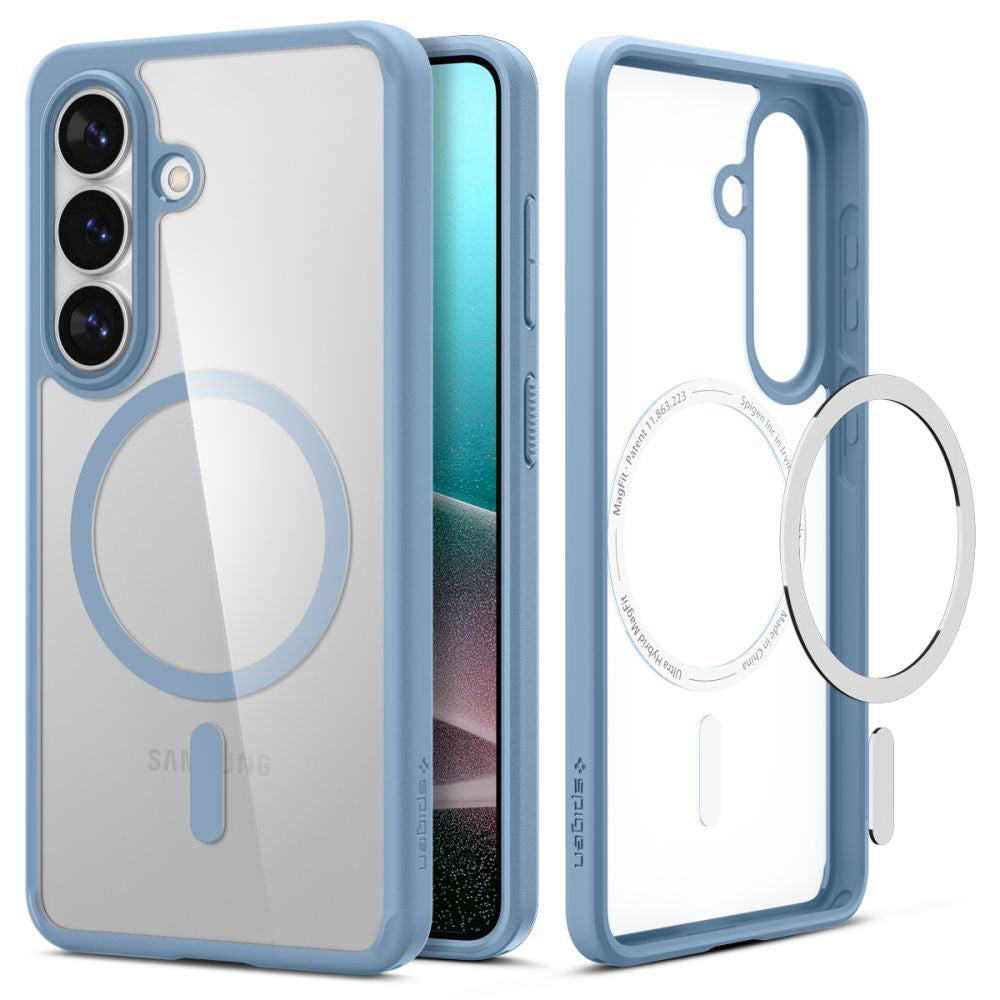 Custodia MagSafe per Samsung Galaxy S26 S942, Spigen, Ultra Hybrid, Blu ACS11219