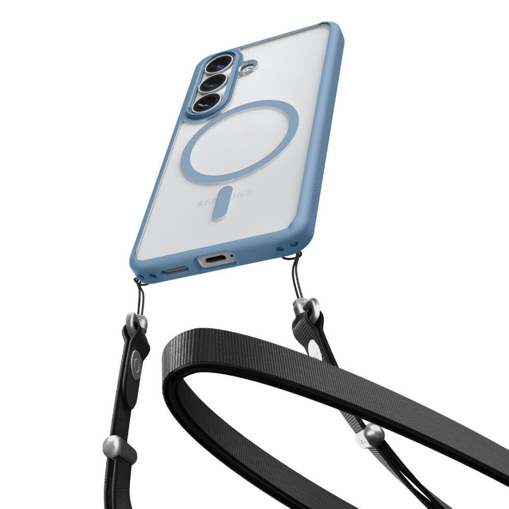 Custodia MagSafe per Samsung Galaxy S26 S942, Spigen, Ultra Hybrid, Blu ACS11219