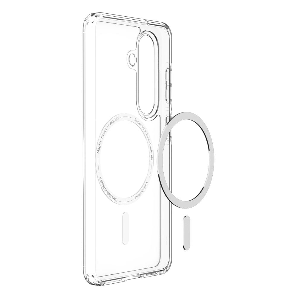 Custodia MagSafe per Samsung Galaxy S26 S942, Spigen, Ultra Hybrid, Trasparente Bianca ACS10734