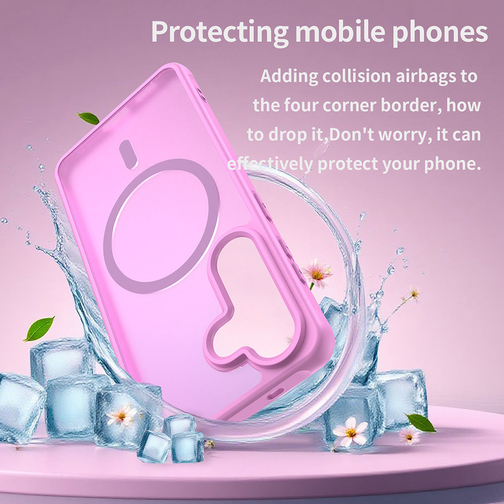 Custodia MagSafe per Samsung Galaxy S26 S942, Techsuit, HaloFrost II, Rosa