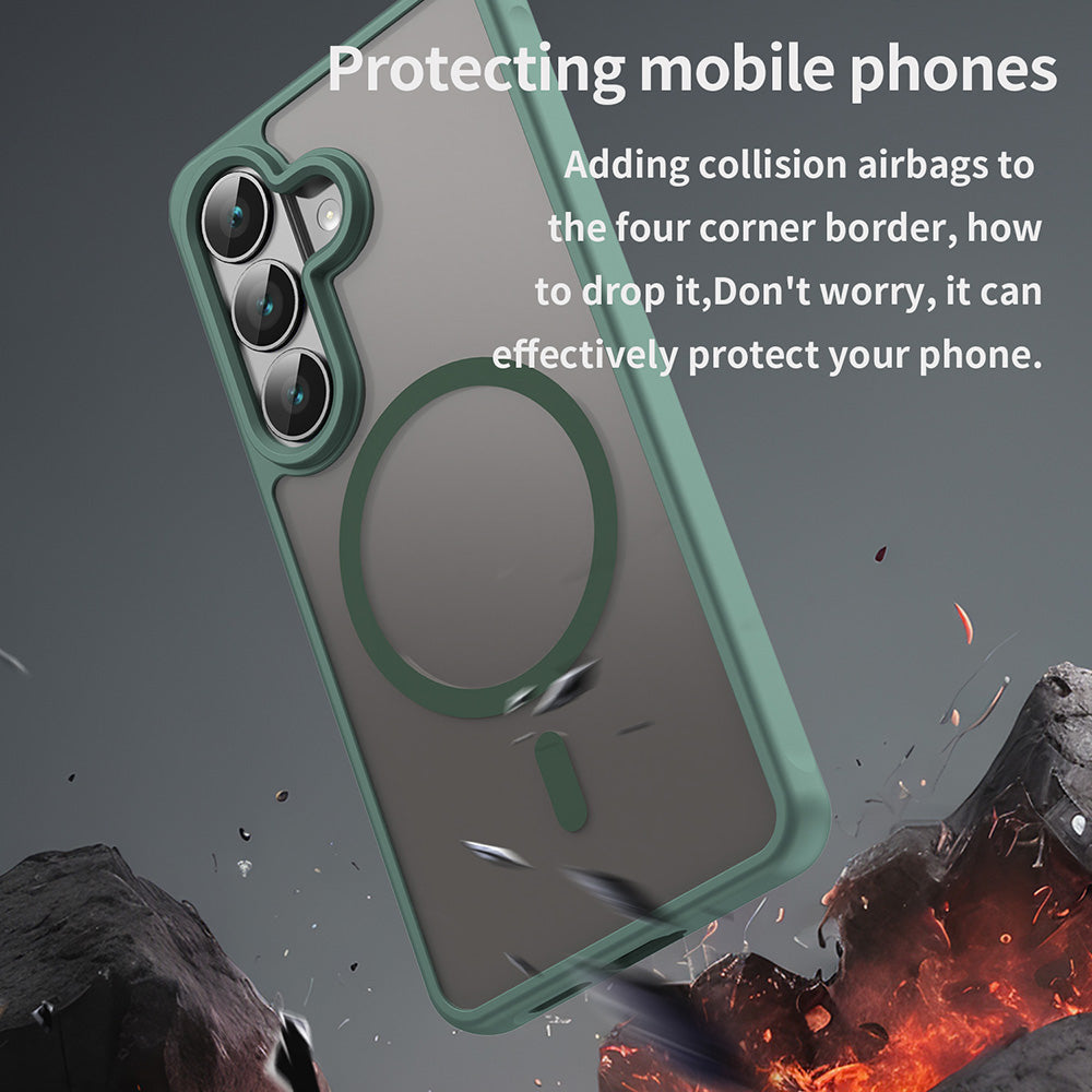 Custodia MagSafe per Samsung Galaxy S26 S942, Techsuit, HaloFrost II, Verde