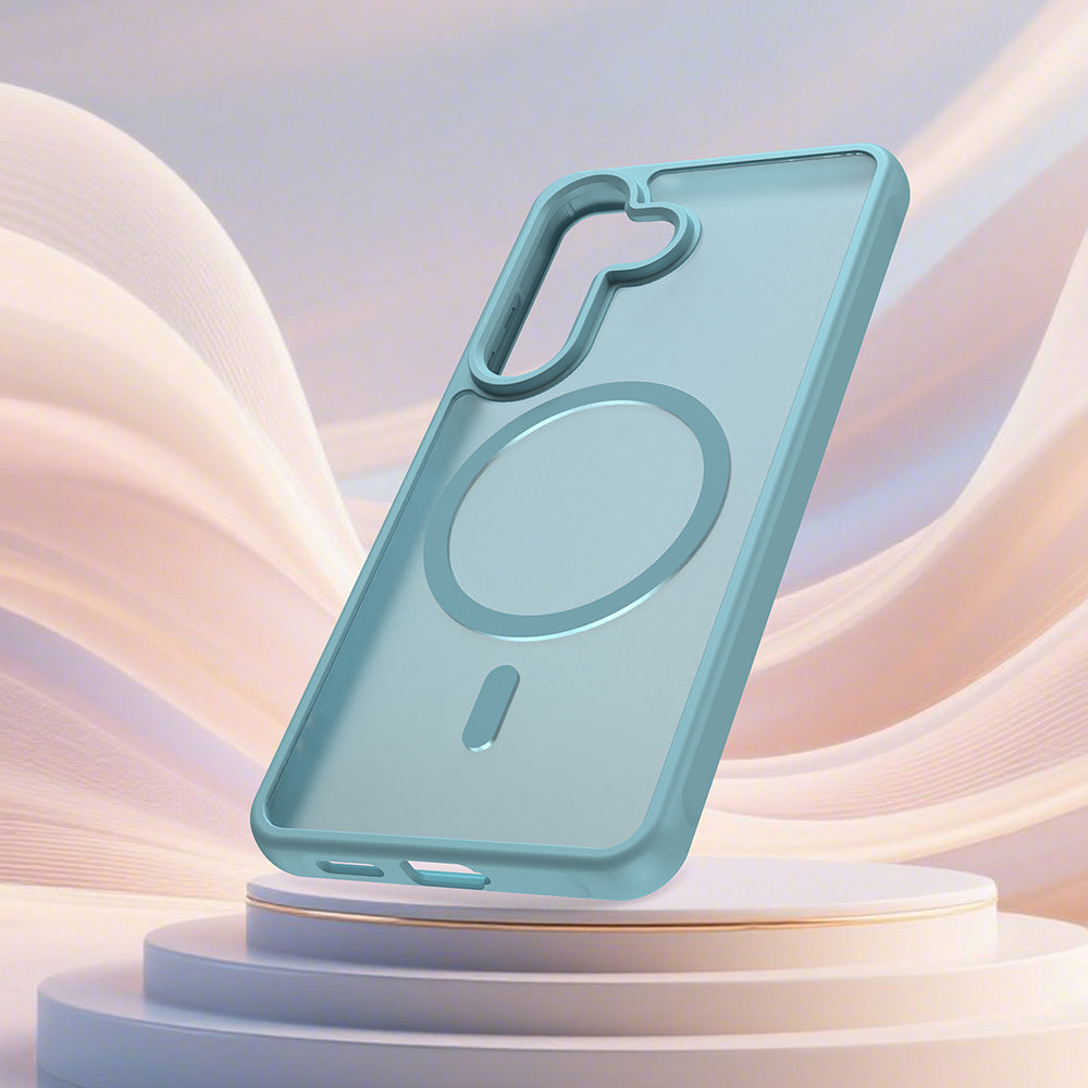 Custodia MagSafe per Samsung Galaxy S26 S942, Techsuit, HaloFrost II, Verde Chiaro