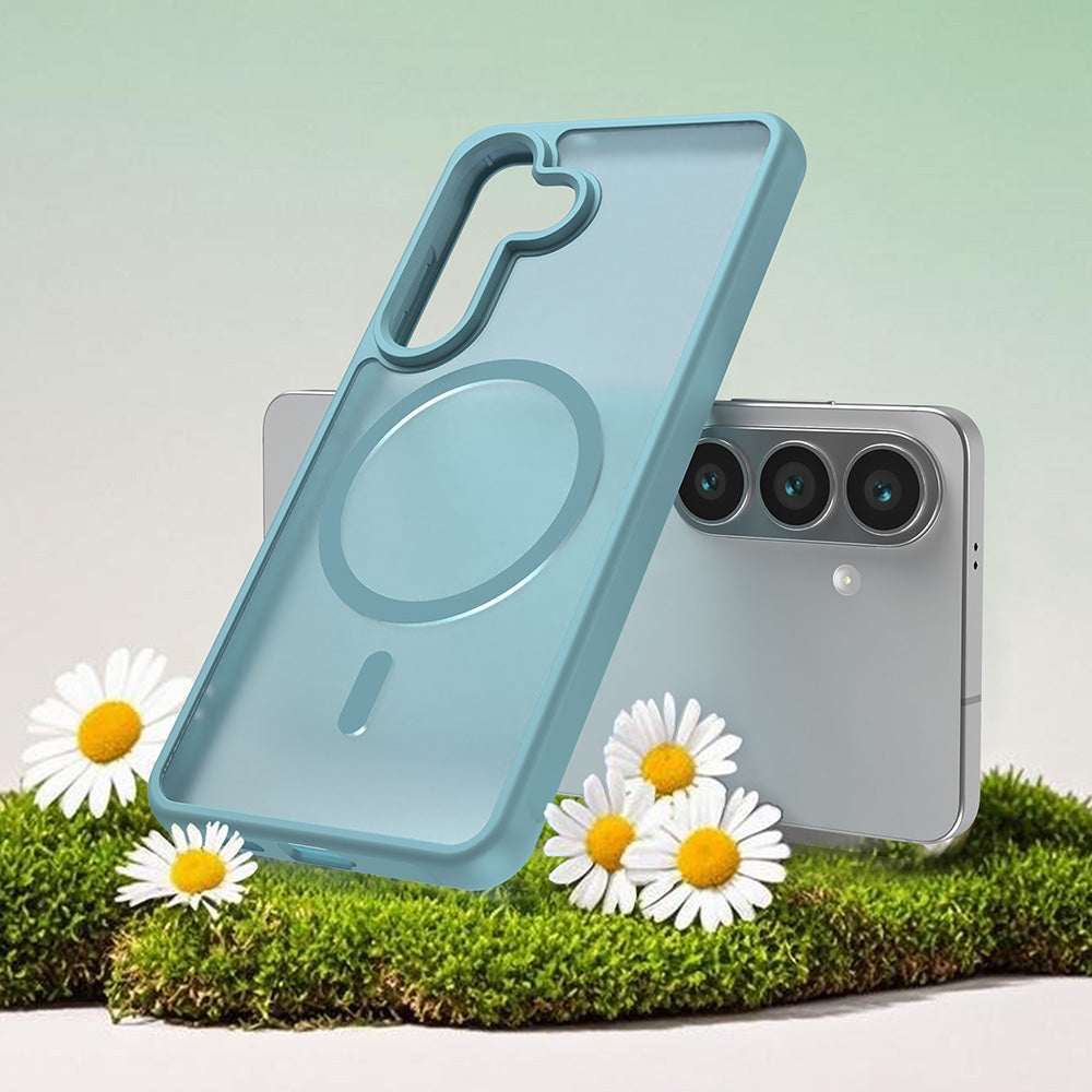 Custodia MagSafe per Samsung Galaxy S26 S942, Techsuit, HaloFrost II, Verde Chiaro