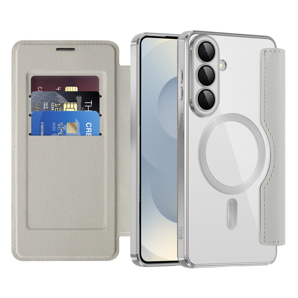 MagSafe Case for Samsung Galaxy S26 S942, Techsuit, SmartMag Book, Gray